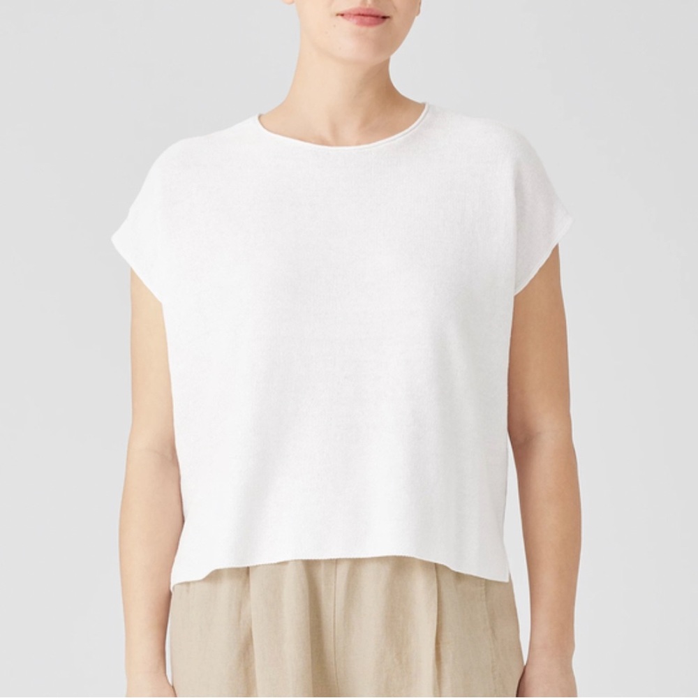 Eileen Fisher Organic Linen Cotton Seed Square Top